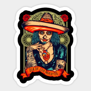 Dia De Los Muertos Mexican Sugar Skull Day of the Dead Sticker